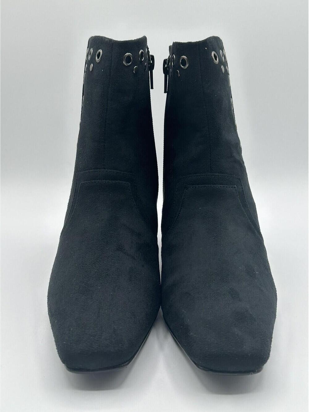 Carolyn Strauss Suede Ankle Bootie Black Studded NIB SIZE 8